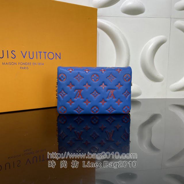 Louis Vuitton新款女包 M80742 路易威登Pochette Coussin链条包 Monogram压纹绵羊皮LV小挎包  ydh4170